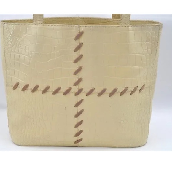 COPY - Authentic YVES SAINT LAURENT Shoulder Bag Leather Ivory - Picture 12 of 16